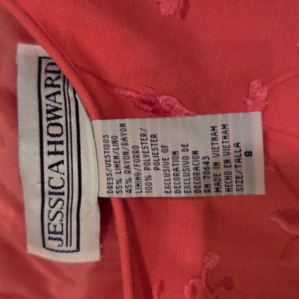Jessica Howard Coral Embroidered Sleeveless Shift Dress - Picture 4 of 4